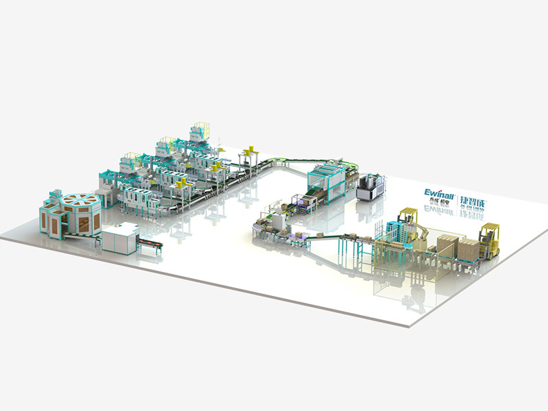 Plastic box palletizing process