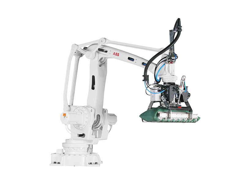 ABB robotic palletizing arm with bag gripper