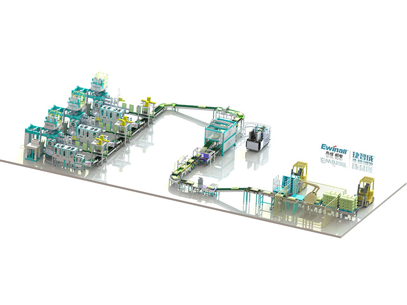 Packing and palletizing process