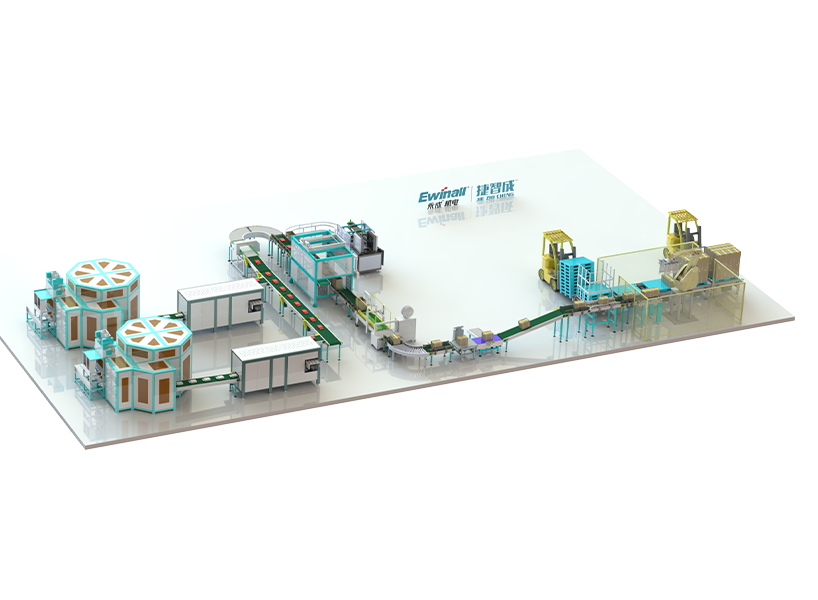 Six-sided vacuum secondary bagging production line